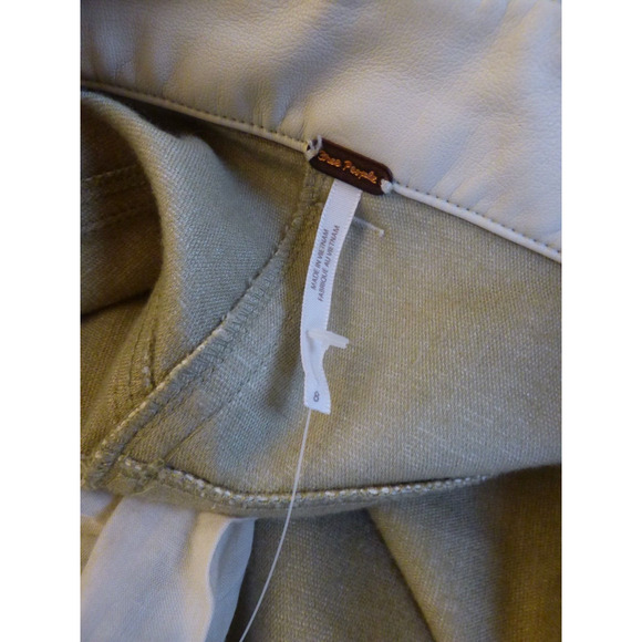 Free People City Slicker Vegan Leather Nilla Cream Maxi Skirt 8 NEW - Picture 9 of 9